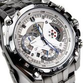 Relógio Casio homens tira de metal três EF-550D-7AV 7A 1A 1A